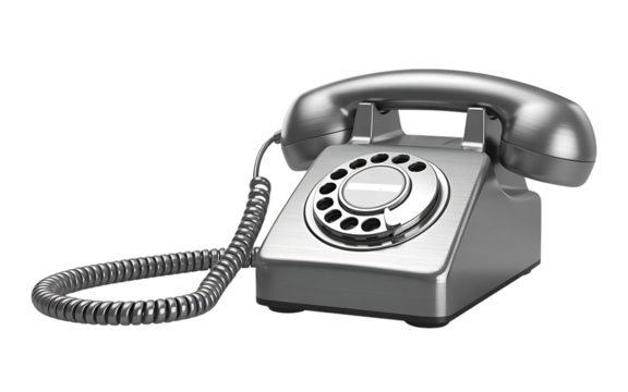 Brushed metal rotary telephone rotary phone vintage