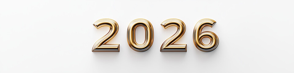 Metallic Gold 2026 on a white background