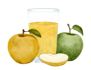 Enjoying Fresh Apples and a Refreshing Juice in a Glass Nutritious Snack Options