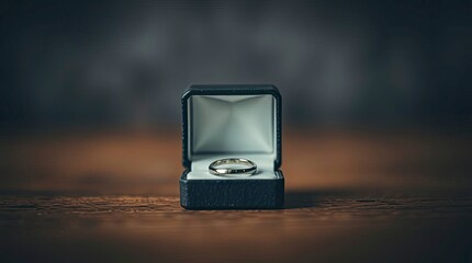 Fototapeta premium Moody Ring Box with Blurred Bokeh Effect and Soft Background Focus