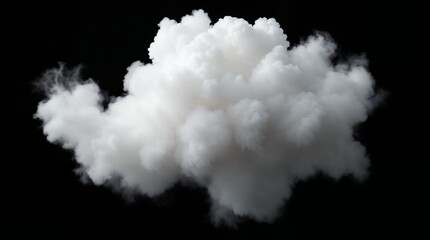 Naklejka premium 黒背景に浮かぶリアルな白い雲