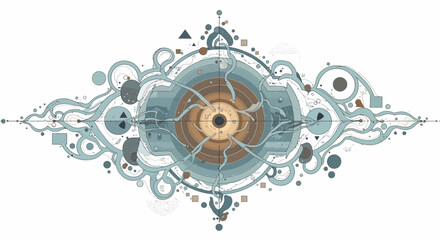 Obraz premium Abstract Eye of Perception with Geometric Elements.