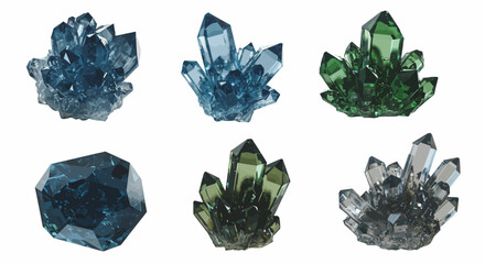 Assorted Crystal Formations - A Study in Color and Structure.