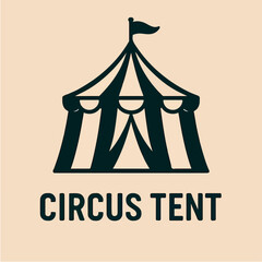 PrintClassic circus tent silhouette with text