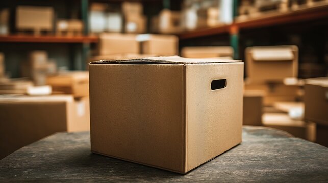 clearance sale, factory storage warehouse liquidation final markdown or discount. warehouse storage stock background with copy space on cardboard box