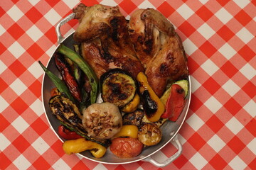 Grilled Chicken and Roasted Vegetables Platter
