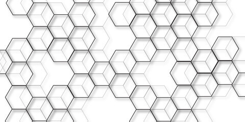 Naklejka premium Geometric abstract hexagon technology background.. Abstract honeycomb background.. Vector illustration of hexagons pattern, Creative idea for medical technology or science design.