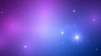 Fototapeta premium Glowing Purple Starry Sky Background with Sparkling Night Stars and Cosmic Gradient