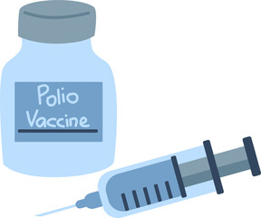 polio injection vaccine for child. poliomyelitis disease concept