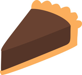 Slice of Chocolate Pie Illustration