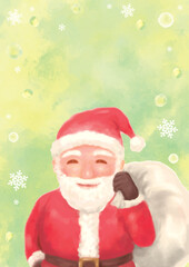 Smiling Santa Claus with Christmas Background