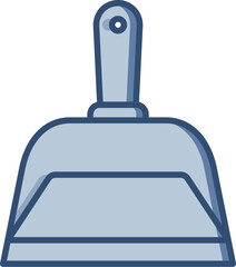 Fototapeta premium Dustpan vector icon with transparent background. Changeable blue color design. 