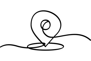 illustration of location pin design continuous line. interesting abstract line art design