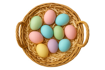 easter eggs in a basket