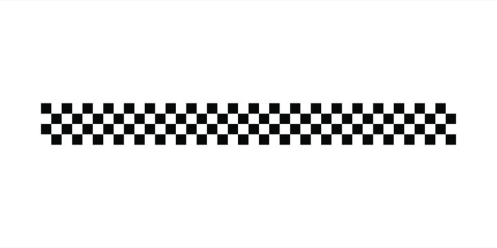 Black and white checkered rectangular frame. Square racing checkerboard pattern. Chessboard geometric pattern.