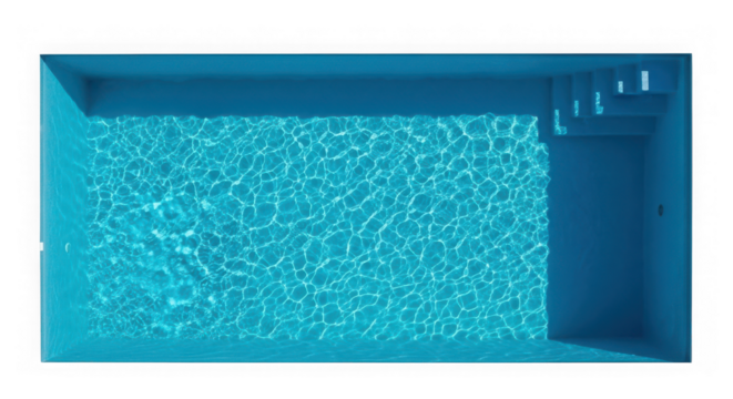 Swimming pool with clear blue water from above isolated on transparent background - Powered by Adobe