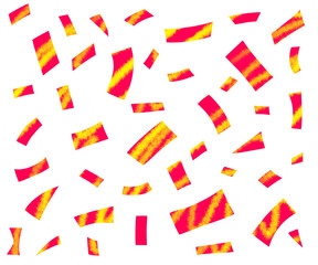 Red ribbon symbol slinger confetti celebration, for birthdays, invitation cards, graduations, parties, holidays etc.