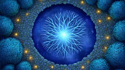 A birdâ€™s-eye view of the entire North Pole village during twilight