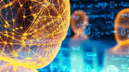  Digital Network Sphere with Mathematical Equations Background
 - Powered by Adobe