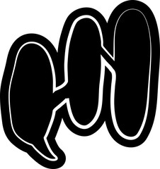 Fototapeta premium Black speech bubble, dialog, talk, speech, think