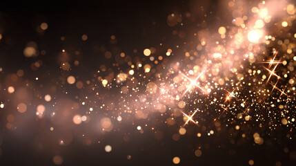 Fototapeta premium Shiny christmas glitter. Glowing sparkle and magic light particles on transparent texture. Festive design for holiday celebration, card background, or fantasy flare.