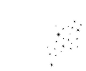 Stars on sky icon isolated flat design. stars black background white
