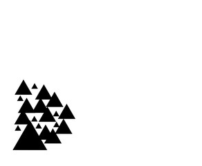 abstract minimalist background with a stack of black triangles in the lower left position
