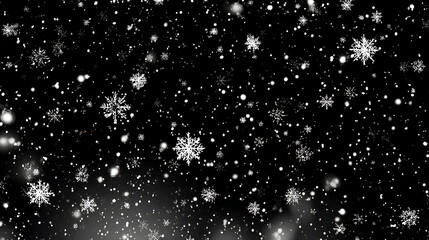Snow snowfall falling snowflakes transparent overlay winter background Stock Illustration