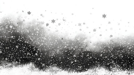 Snow snowfall falling snowflakes transparent overlay winter background Stock Illustration