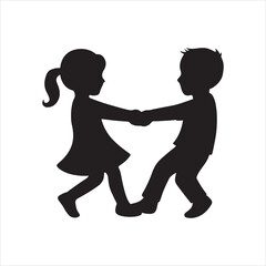 silhouette of a young couple dancing