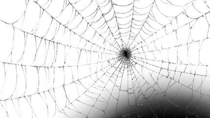 Obraz premium Spider web black on white background for Halloween Stock Illustration