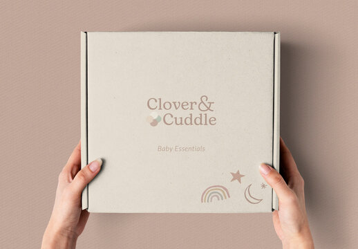 Eco Friendly Baby Essentials Packaging Mockup PSD