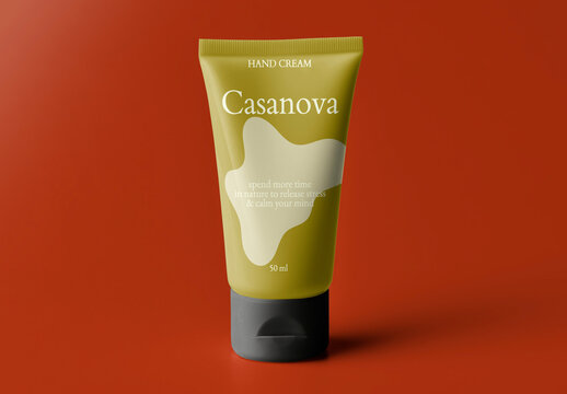 Elegant Hand Cream Packaging Design Mockup  PSD