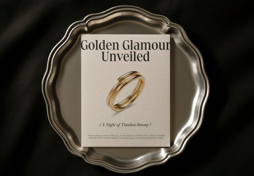 Elegant Jewelry Advertisement Design Mockup PSD