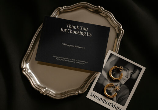 Elegant Jewelry Presentation Card Mockup PSD With Generative AI