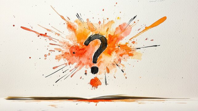 Exploring the Question Mark: A Dynamic Painting Symbolizing the Future of Personalized Tech-Driven Education