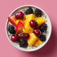 Healthy Smoothie Bowl with Fresh Berries and Mango for a Vibrant Breakfast