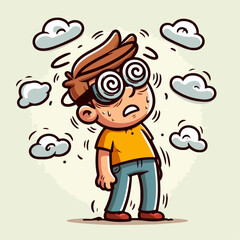 Illustration of a man having a headache