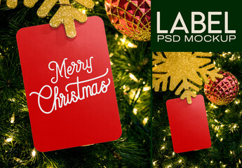 Festive Label Mockup Design PSD