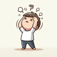 Illustration of a man having a headache