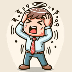 Illustration of a man having a headache