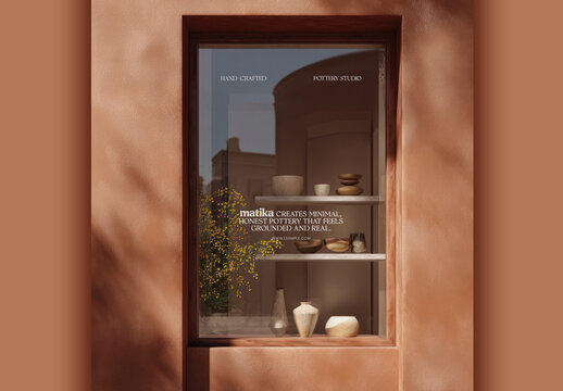 Minimal Handcrafted Pottery Display Mockup PSD