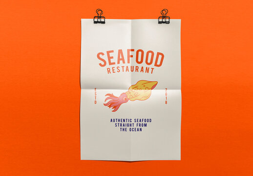 Seafood Restaurant Menu Design Mockup PSD