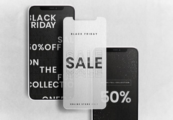 Sleek Black Friday Sale Design Mockup PSD