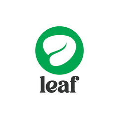 leaf logo in a circle for brand identity of a business and individual