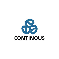 Continuous logo with a simple and abstract design for brand and individual identity.