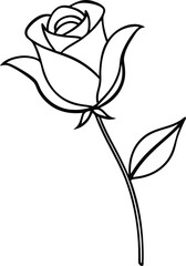 Obraz premium Continuous Line Rose Drawing: Elegant Abstract Floral Vector Art