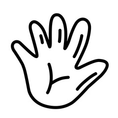 hand-drawn stop hand gesture