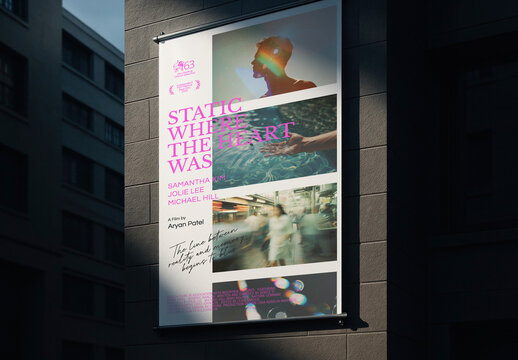 Urban Film Poster Display Mockup PSD