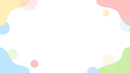 パステルカラーのカラフルな透過フレーム素材　ベクター
